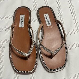 Steve Madden Tan Rhinestone Sandals